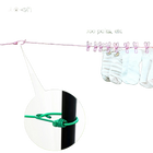 Tendedero de ropa portátil retráctil con 12 pinzas, cuerda de secado antiviento para viajes, interior y exterior