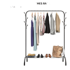 Tendedero de Ropa Resistente BRIEFNESS con Ganchos, Negro, 110 x 40 x 150 cm