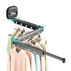 Tendedero de Ropa Retráctil con Ventosa Sin Perforaciones de Aleación de Aluminio Plegable Portátil para Viaje y Hogar