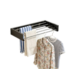 Tendedero de Ropa Retráctil de Acero al Carbono 60CM, Plegable de Pared, 5 Barras, Resistente y Oculto