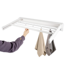 Tendedero de Ropa Retráctil de Pared de Aluminio con 4 Ganchos Móviles y Tapas ABS