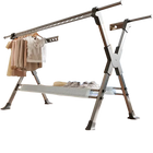 Tendedero de Ropa Retráctil de Suelo a Techo, Plegable para Balcón, Interior y Exterior, Perchero Telescópico