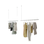 Tendedero de Ropa Retráctil de Techo con Cable de Acero Inoxidable Ajustable para Tiendas y Hogar