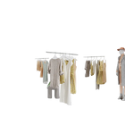 Tendedero de Ropa Retráctil de Techo con Cable de Acero Inoxidable Ajustable para Tiendas y Hogar