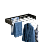 Tendedero de Ropa Retráctil Invisible de Acero al Carbono 60cm 5 Barras Montaje en Pared
