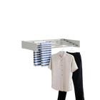Tendedero de Ropa Retráctil Invisible de Acero al Carbono 60cm 5 Barras Montaje en Pared