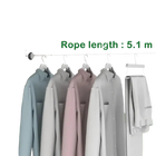 Tendedero de Ropa Retráctil Invisible de Pared, Ahorro de Espacio y Ajustable