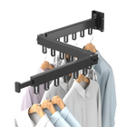 Tendedero de Ropa Retráctil Plegable de Aluminio, Montaje en Pared, Ahorro de Espacio para Interior y Exterior
