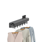 Tendedero de Ropa Retráctil Plegable de Aluminio, Montaje en Pared, Ahorro de Espacio para Interior y Exterior