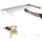 Tendedero de Ropa Retráctil Plegable de Pared Blanco
