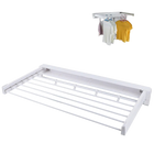 Tendedero de Ropa Retráctil Plegable de Pared Blanco