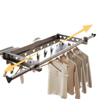 Tendedero de Ropa Retráctil Plegable e Invisible con 7 Pinzas - Sin Taladros para Balcón e Interior