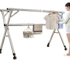 Tendedero de Ropa Retráctil y Plegable para Balcón de Acero Inoxidable