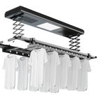 Tendedero de Ropa Telescópico Eléctrico con Control Remoto, 4 Barras, Plegable para Balcón