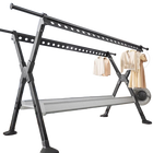 Tendedero de Ropa Telescópico Plegable de Pie - Ajustable Interior y Exterior