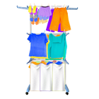 Tendedero de Ropa Vertical Plegable XXL con Ruedas - 20m de Secado, Acero Galvanizado