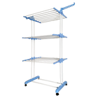 Tendedero de Ropa Vertical Plegable XXL con Ruedas - 20m de Secado, Acero Galvanizado