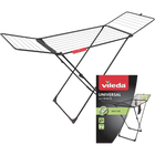 Tendedero de ropa Vileda Universal Ultimate, diseño plegable de acero de 18 m con ruedas integradas para transporte fácil, incluye 24 ganchos para cal
