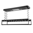 Tendedero Eléctrico 220V Negro con Control Remoto, Cuerda para Pared y Techo, con Luz LED