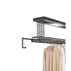 Tendedero Eléctrico de Techo Retráctil, Control Remoto, 210kg, Iluminación Gris