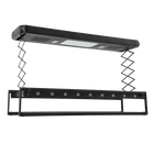 Tendedero Eléctrico Retráctil con Control Remoto 130-215x52 cm para Balcones de Madera