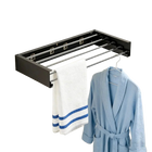Tendedero invisible de acero al carbono 5 varillas 60cm, oculto, montaje en pared, plegable, resistente