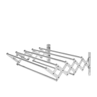 Tendedero Plegable de 42-80 cm, Perchero para Ropa, 7 Barras Extensibles, Colgador de Pared Retráctil