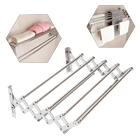 Tendedero Plegable de 42-80 cm, Perchero para Ropa, 7 Barras Extensibles, Colgador de Pared Retráctil