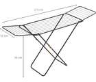 Tendedero plegable M2 Tec con alas extensibles, 182x95x47 cm, acero inoxidable, perfecto para uso interior y exterior, soporta hasta 20 kg, diseño aho