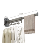 Tendedero Plegable Retráctil de Pared, Sin Perforaciones, Multifuncional para Interior y Balcón