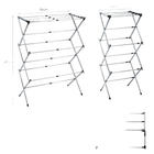 Tendedero Plegable T-LoVendo, Extensible de 43 a 75 cm, Acero Ligero Anticorrosivo, 4 Niveles, Carga 15 kg