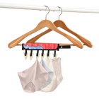 Tendedero Portátil Plegable con 6 Pinzas para Calcetines y Ropa Interior - Perchero de Viaje Compacto para Hotel, Camping, Crucero