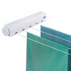 Tendedero Retráctil de Cuerda 3.75m 5 Hilos - Cuerda para Secar Ropa de Pared