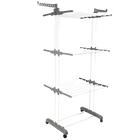 Tendedero Vertical con Ruedas para Ropa - Plástico Ecológico y Acero Pintado - 3 Niveles, Plegable, 25 kg