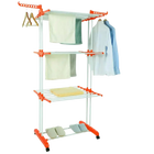 Tendedero Vertical con Ruedas para Ropa - Plástico Ecológico y Acero Pintado - 3 Niveles, Plegable, 25 kg