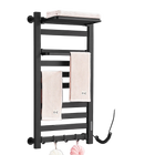 Toallero Eléctrico Negro con Pantalla Táctil Digital, Secador de Toallas y Ropa Resistente al Agua