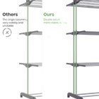 Torre de Ropa Plegable de 3 Niveles Oak & Tea XL Compacta