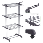 Torre de Ropa Plegable de 3 Niveles Oak & Tea XL Compacta