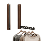 Wall Mounted Drying Rack Foldable Clothes Hanger Space Saving Laundry Organizer Wooden Collapsible Storage Rack