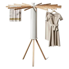 Tendedero de Ropa Plegable Multifuncional Giratorio de Suelo - Estante Tipo Trípode para Balcón y Dormitorio