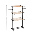 TopRed Tendedero Plegable Vertical con Ruedas, 4 Niveles, Madera Negra, Plástico Resistente, Interior y Exterior