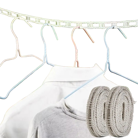 2 Piezas Cuerda de Ropa Portátil a Prueba de Viento, Longitud Ajustable con Ganchos para Camping, Ahorro de Espacio