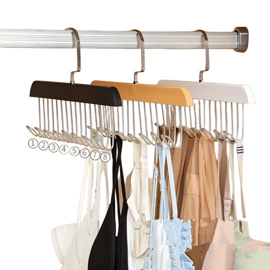 2 Piezas/Colgador de Ropa de Madera Sólida con Forma Ondulada Multifuncional para Hogar, Gancho para Colgar, Solución de Almacenamiento