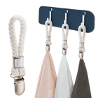 5 Pinzas Antideslizantes de Baño para Toallas - Clip de Acero Inoxidable y Algodón para Calcetines y Ropa - Organizador de Almacenamiento para el Hoga