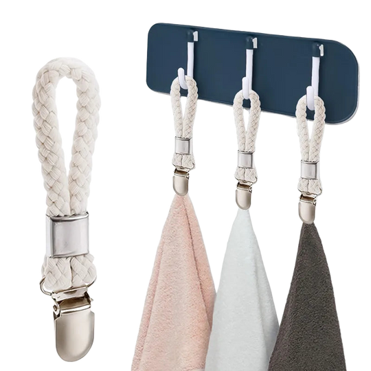5 Pinzas Antideslizantes de Baño para Toallas - Clip de Acero Inoxidable y Algodón para Calcetines y Ropa - Organizador de Almacenamiento para el Hoga