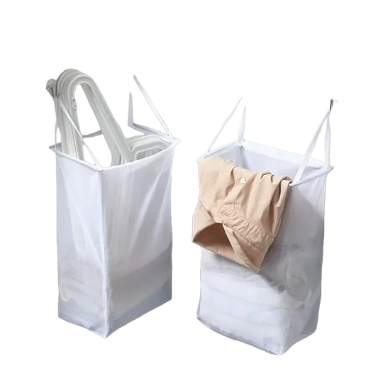 Cesta de ropa sucia plegable montada en pared con almacenamiento