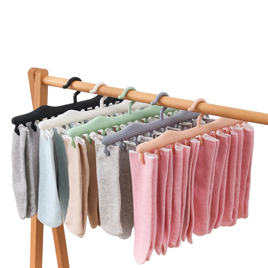 Colgador de Calcetines Antiviento con Pinzas y Escurridor - Tendedero de Ropa Resistente