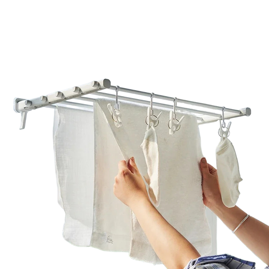 Colgador de Ropa Plegable de Pared Retráctil - Secador de Aluminio para Interior y Exterior