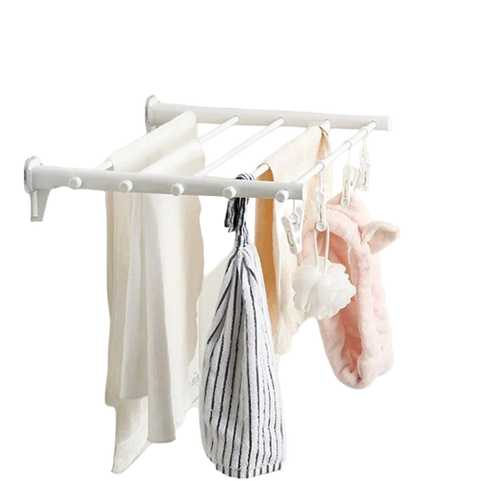 Colgador de Ropa Plegable y Retráctil de Pared – Tendedero de Aluminio para Interior y Exterior, Ahorra Espacio
