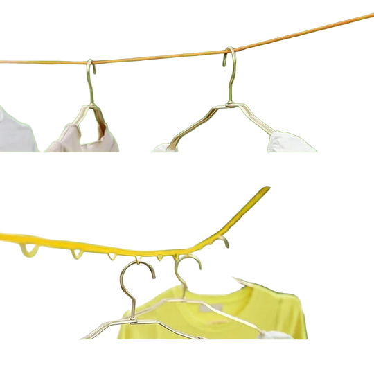 Cuerda de Ropa Portátil 8M para Viaje, Tendal Exterior Plegable y Ligero